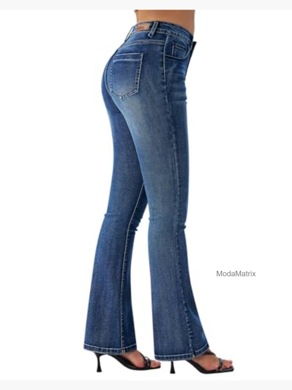 Mid Rise Stretchy Bootcut Flare Jeans Denim Pants - Picture 2 of 7